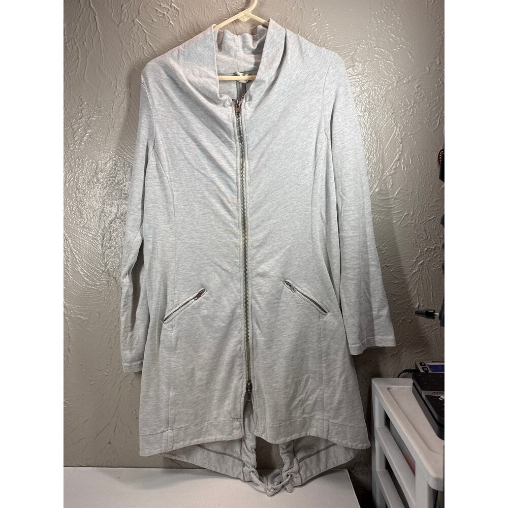 Free People We The Free Long Gray Sweatshirt Moto Zip Jacket‎ Womens Size Small